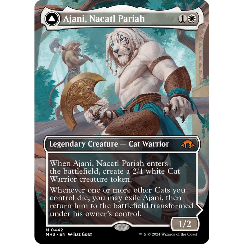 Ajani, Nacatl Pariah // Ajani, Nacatl Avenger (Borderless) [Modern Horizons 3]