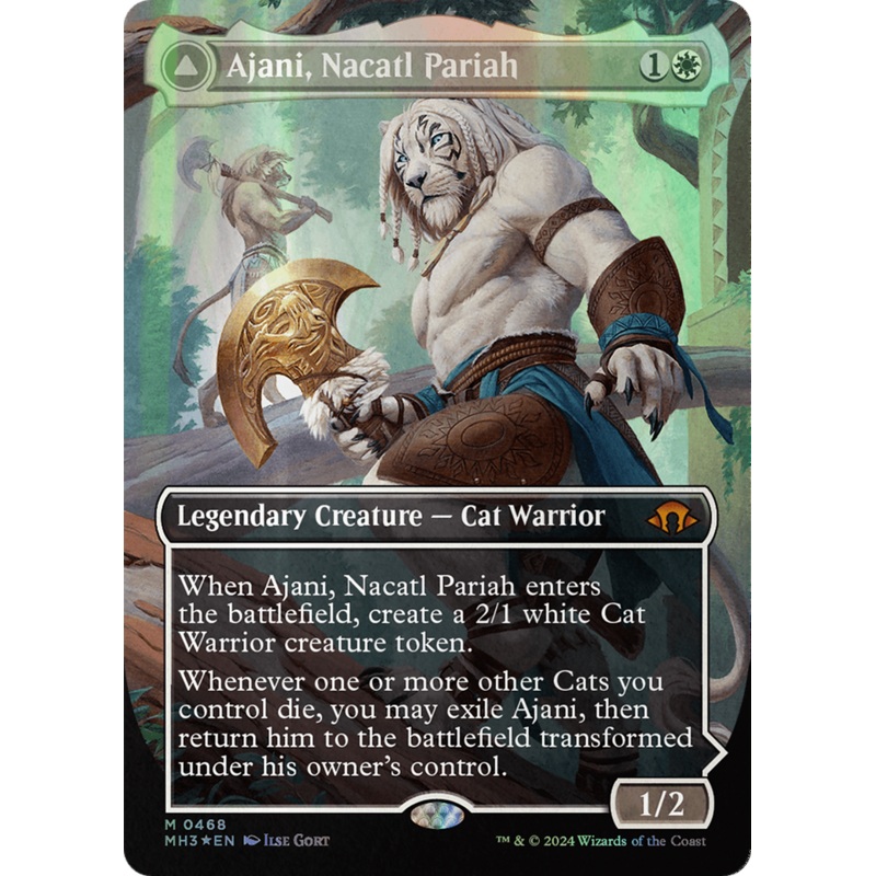 Ajani, Nacatl Pariah // Ajani, Nacatl Avenger (Borderless) (Textured Foil) [Modern Horizons 3]