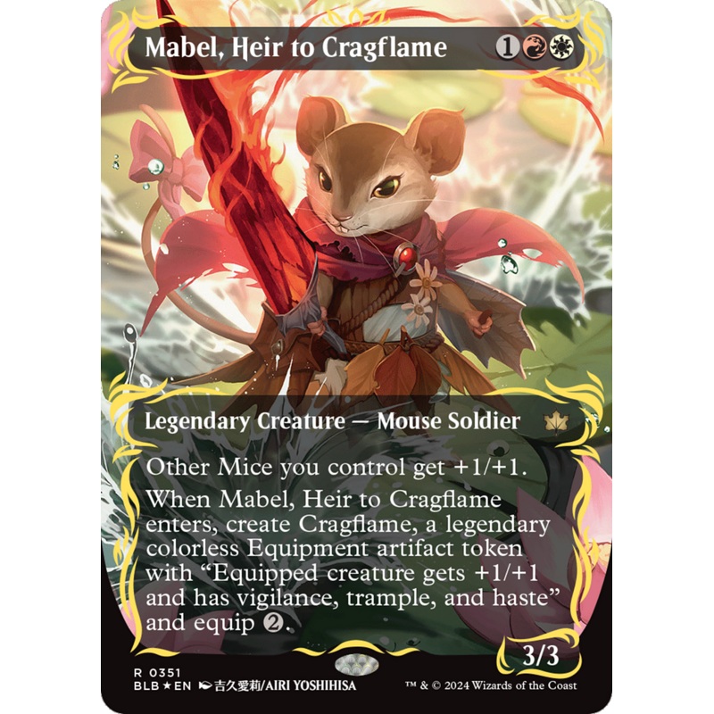 Mabel, Heir to Cragflame (Borderless) (Raised Foil) [Bloomburrow]