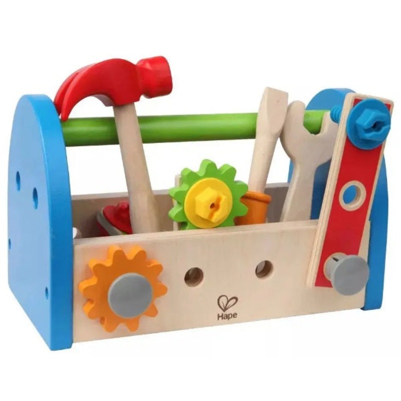 Fix It Kid's Wooden Tool Box And Accessory Play Set