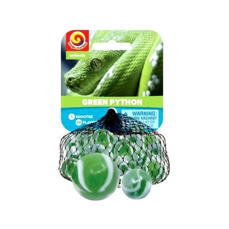 Mega Marbles Green Python Marbles Game Set 25 Piece