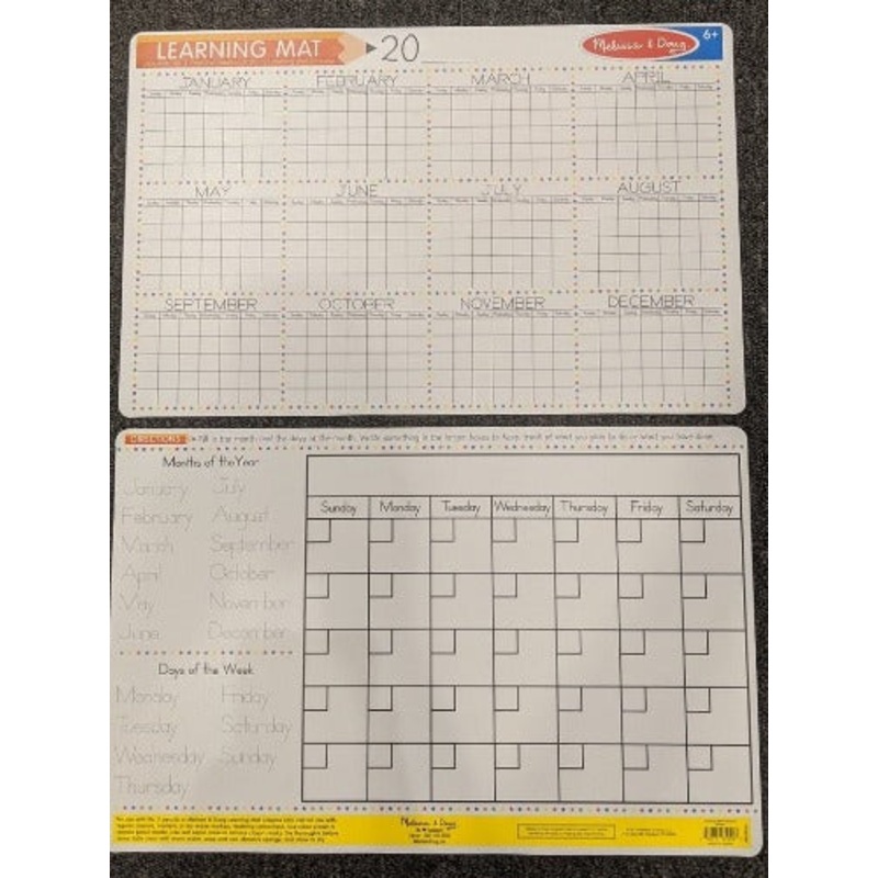 Learning Mat Crayon Calendar