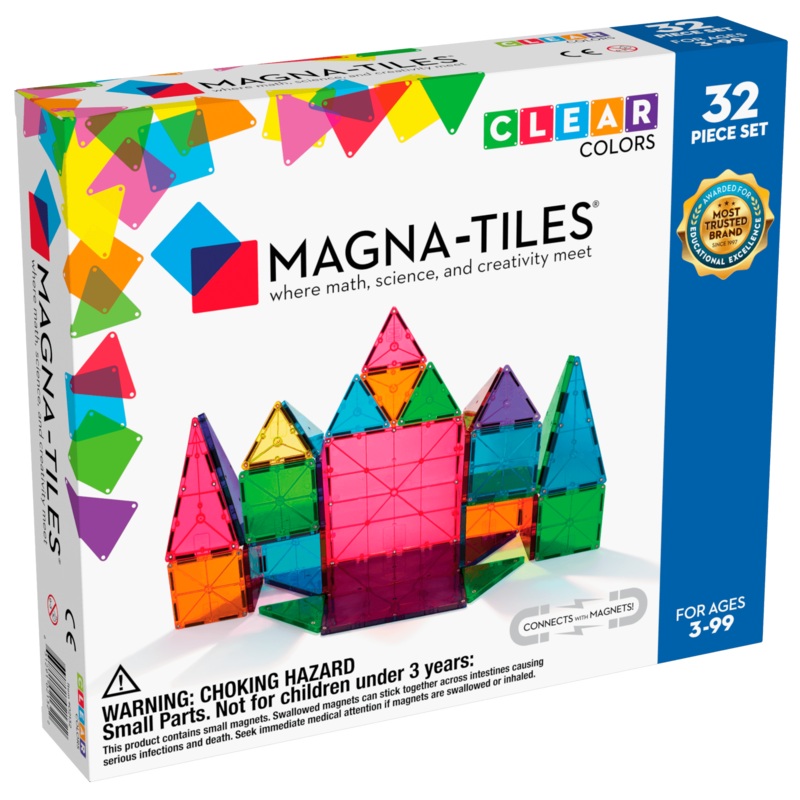 Magna-Tiles Clear Colors 32-Piece Set