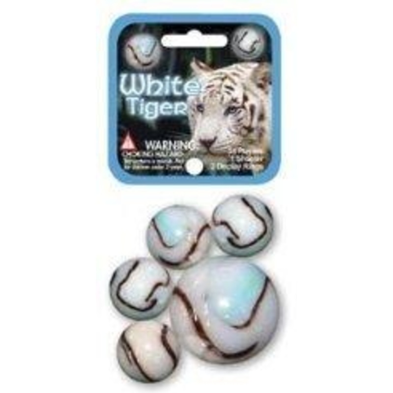 Mega Marbles White Tiger Game Set 25 Piece