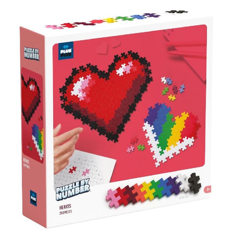 Plus Plus - Puzzle By Number - Hearts 250pc