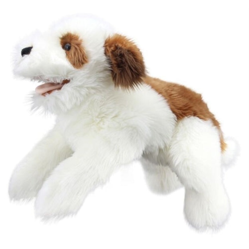 Brown & White Puppy Puppet