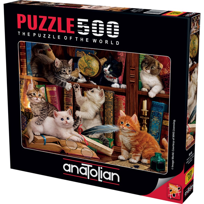 Kittens in the Library 500pc Puzzle