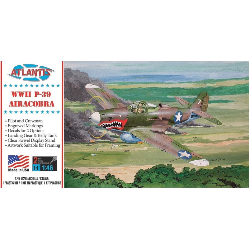 1/46 WWII P-39 Airacobra Shark Mouth Fighter