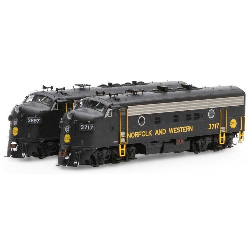 HO F7 A/A with DCC & Sound, N&W/Freight #3697/#3717