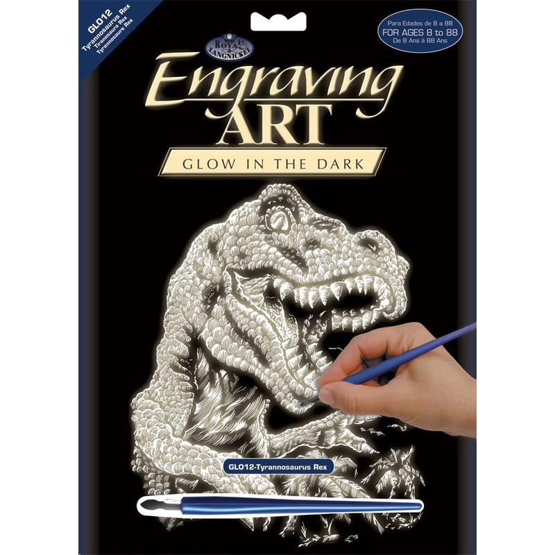 Royal Brush Engraving Art Glow in the Dark Tyrannosaurus Rex