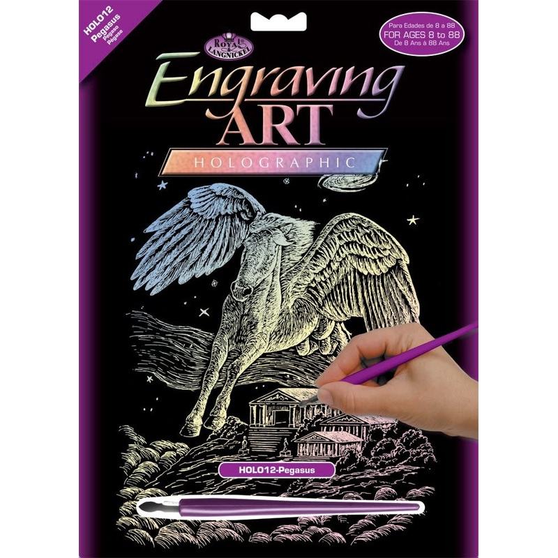 Royal Brush Engraving Art Holographic Pegasus