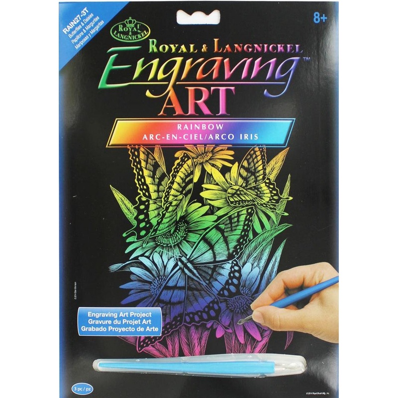 Royal Brush Engraving Art Rainbow Butterflies