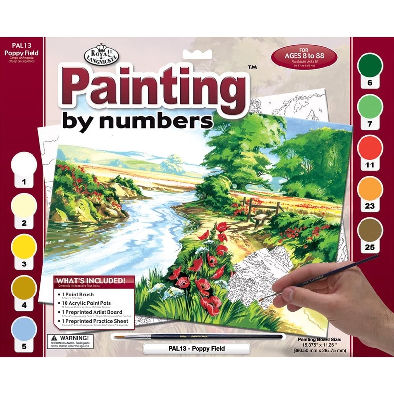 Royal Brush Paint By Number Adult Large Poppy Field