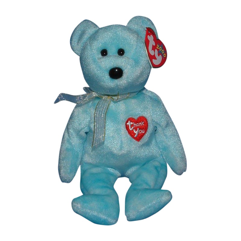 Ty Beanie Baby: Thank You the Bear - Blue