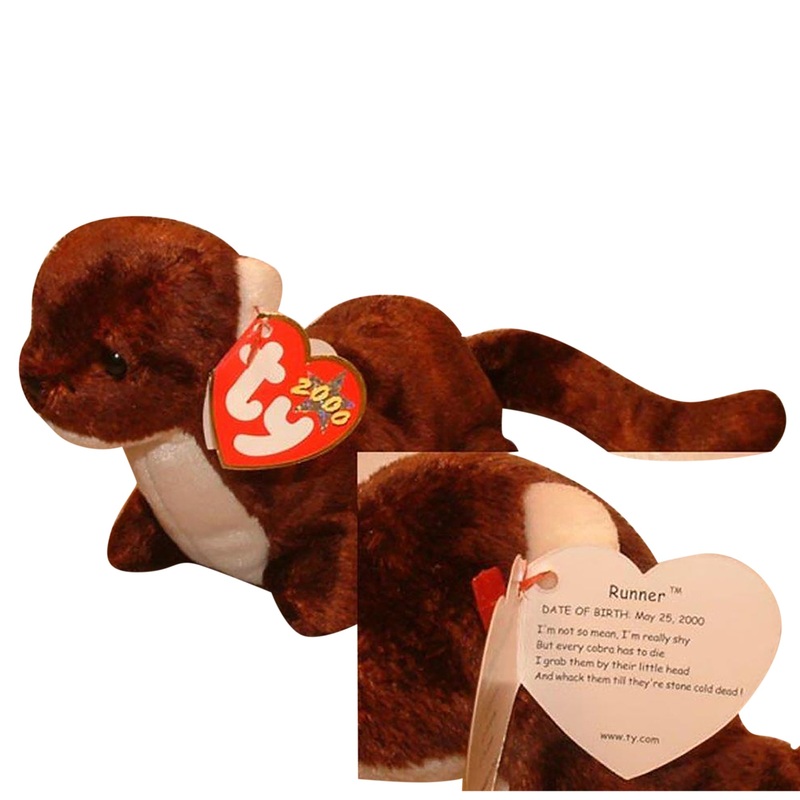 Ty Beanie Baby: Runner the Mustelidae- "I'm not mean" Tag