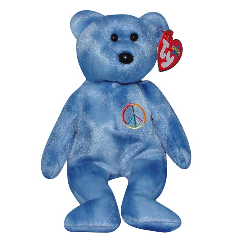 Ty Beanie Baby: Peace the Bear - Open Sign