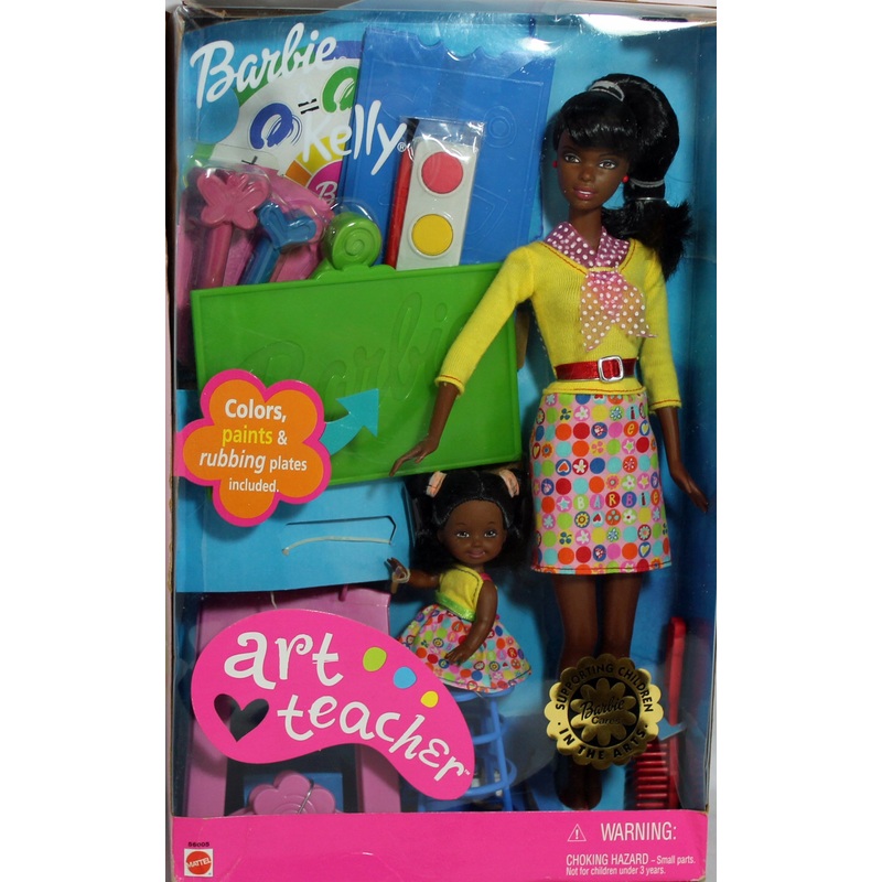 2002 Art Teacher Barbie & Kelly (56005) - African American