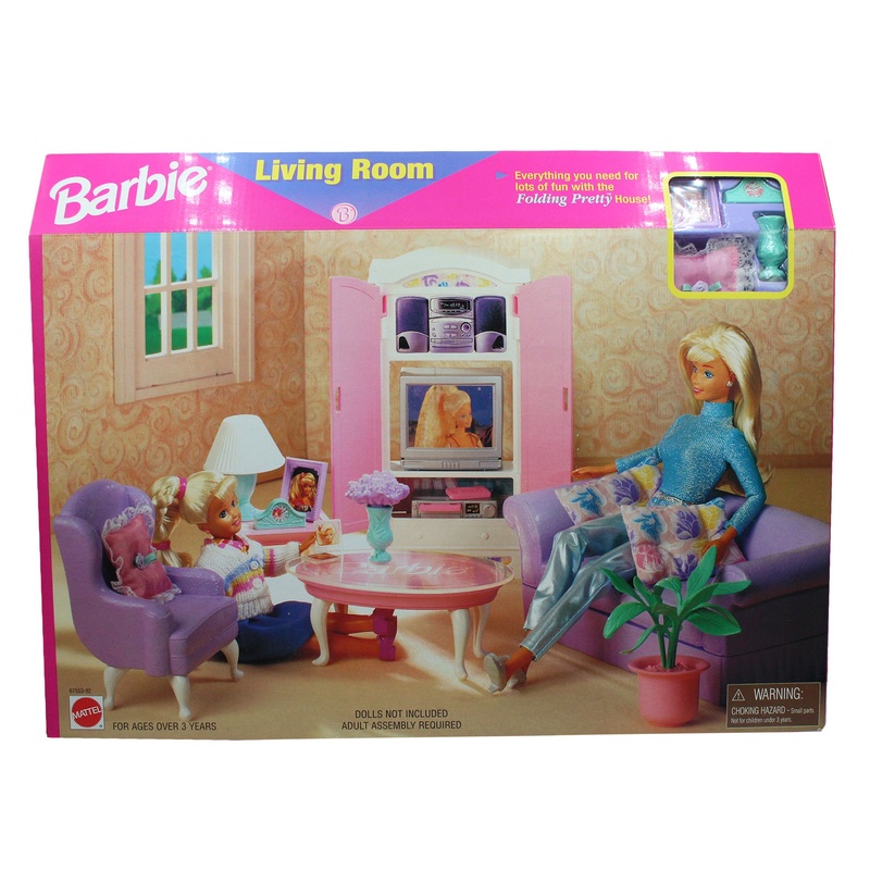1997 Barbie Folding Pretty House Living Room Set (67553-92)