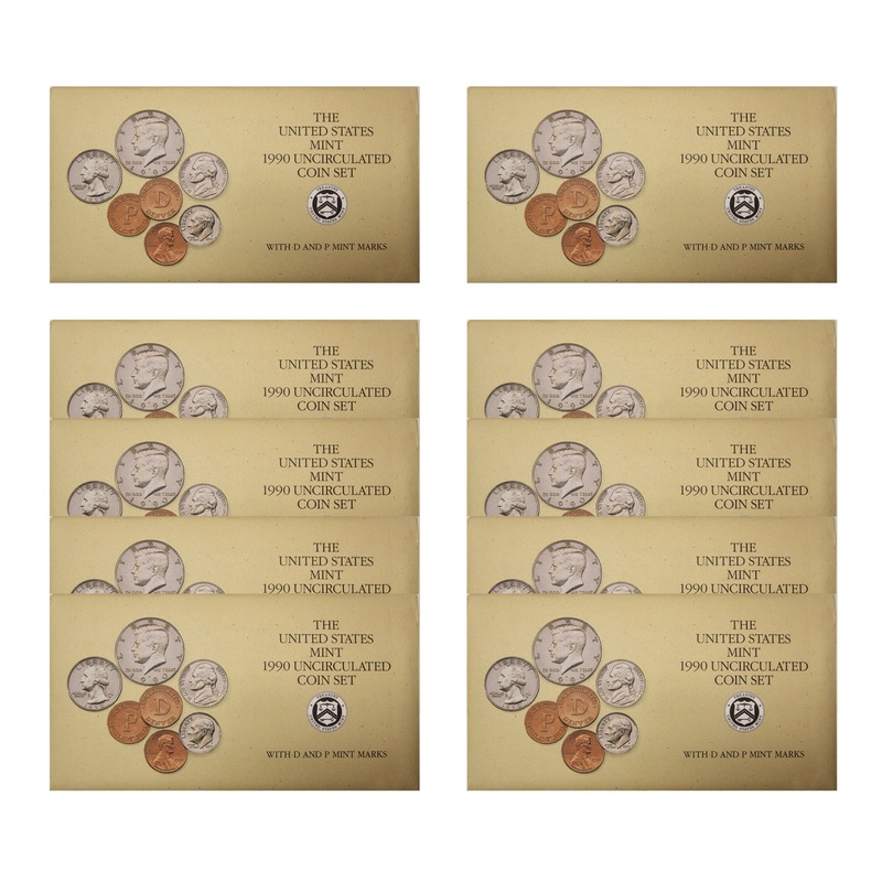 1990 PD US Mint set 10 Pack (OGP) 100 coins