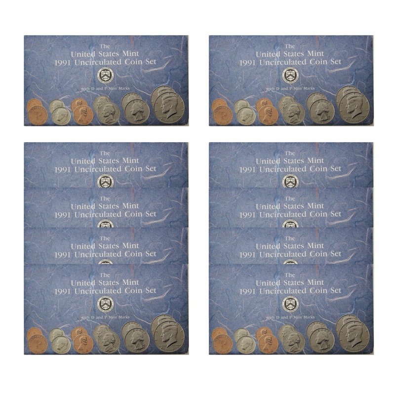1991 PD US Mint set 10 Pack (OGP) 100 coins