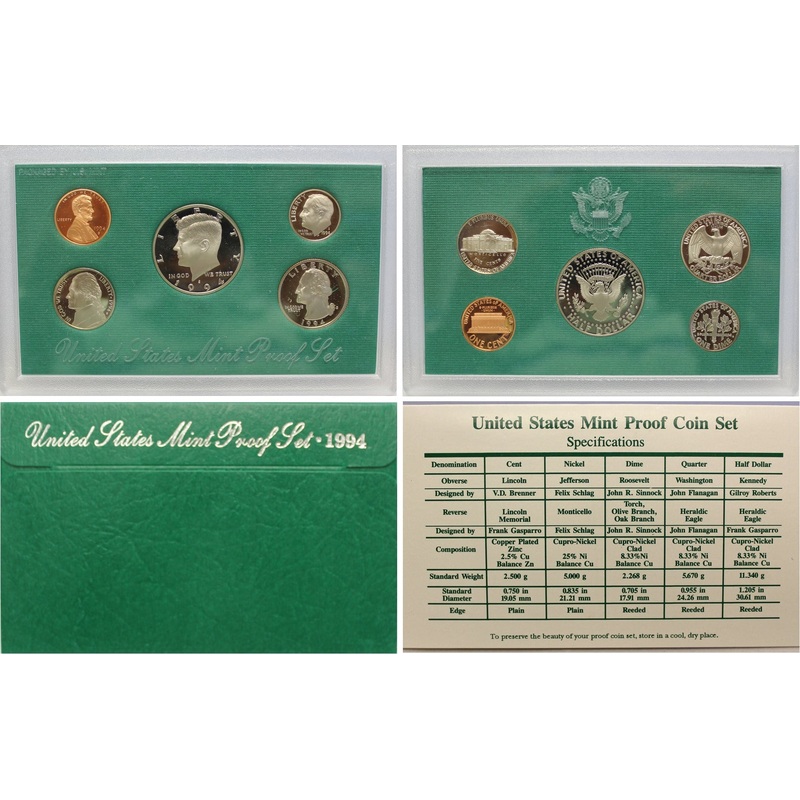 1994 Proof Set CN-Clad (OGP) 5 coins