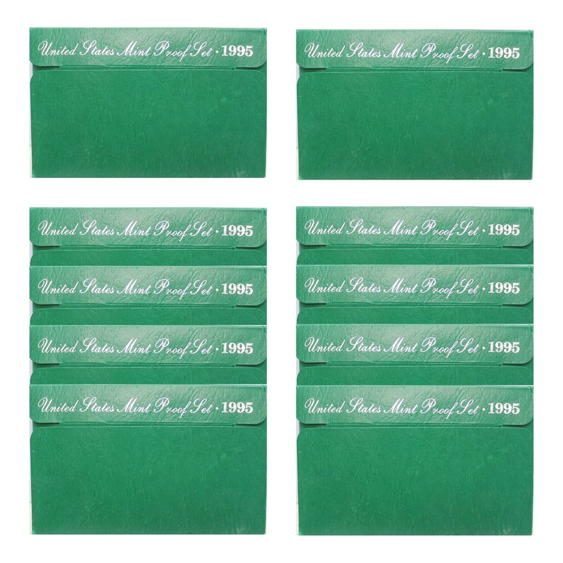 1995 Proof set 10 Pack CN-Clad Kennedy Half dollar Washington - (OGP) 50 coins
