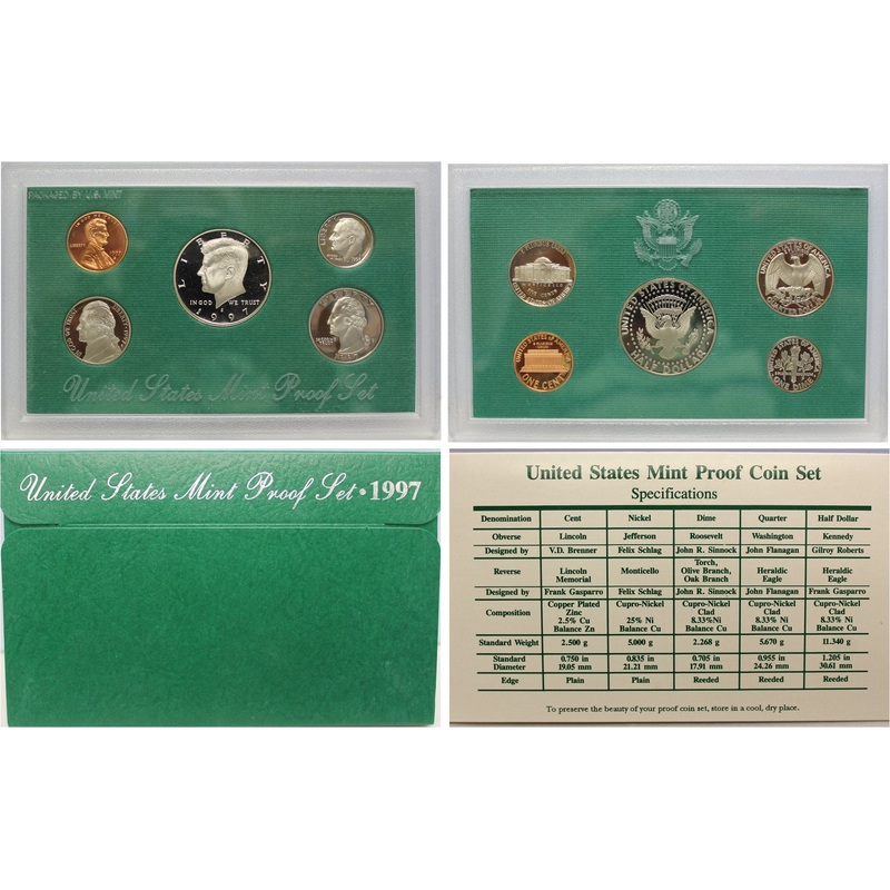 1997 Proof Set CN-Clad (OGP) 5 coins