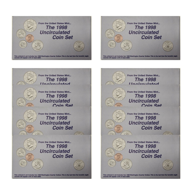 1998 PD US Mint set 10 Pack (OGP) 100 coins