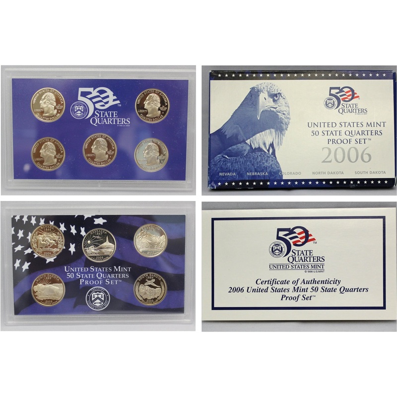 2006 State Quarter Proof Set CN-Clad (OGP) 5 coins
