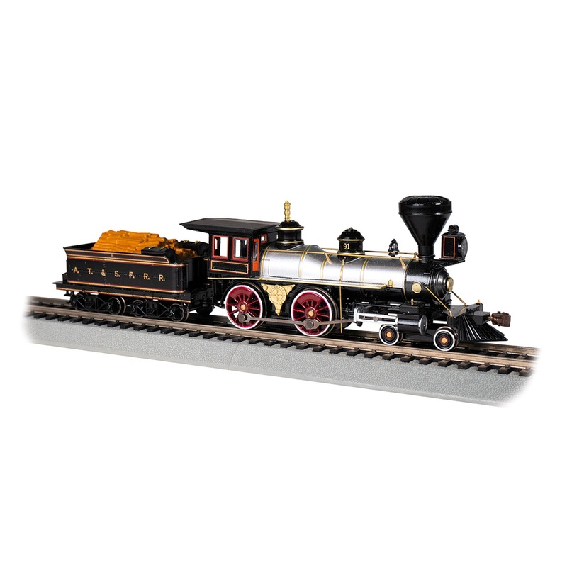 Bachmann 51007 HO Scale 4-4-0 American Steam Locomotive Santa Fe ATSF
