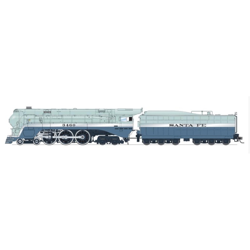 BLI 7351 HO Scale 4-6-4 Hudson Steam Loco Santa Fe Blue Goose 3460 (As Delivered) Hybrid Paragon4 DCC