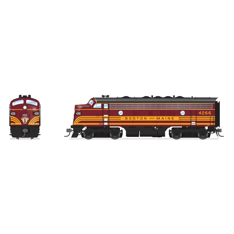 BLI 8302 HO Scale EMD F7A Boston & Maine B&M 4266 Stealth - DC