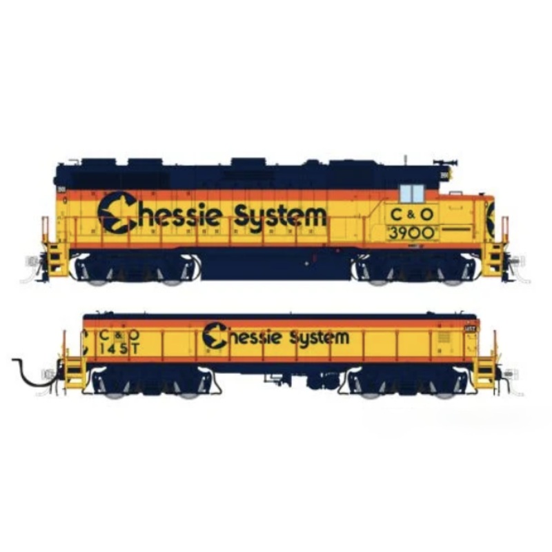Rapido Trains 39020 HO EMD GP39 Mother+Slug Chessie System C&O 3905 + 147T - DC