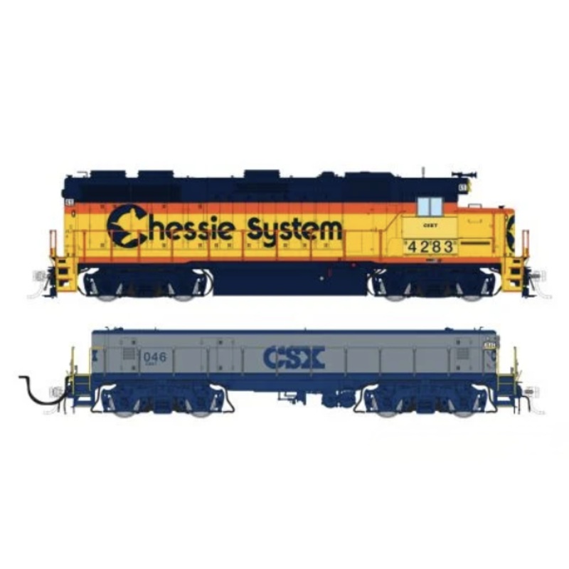 Rapido Trains 39024 HO EMD GP39 Mother+Slug CSX Chessie Patch 4287 + 1042 - DC