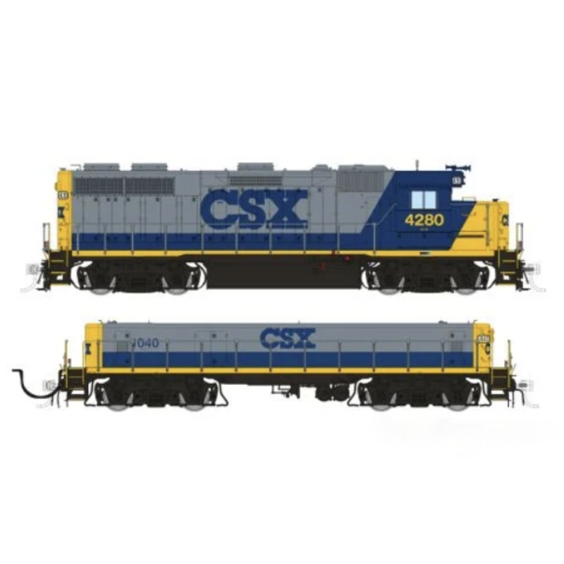 Rapido Trains 39027 HO EMD GP39 Mother+Slug CSX Bright Future (YN2) 4280 + 1040 - DC