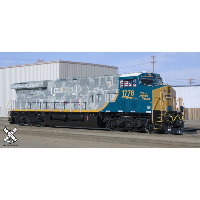 ScaleTrains 32397 Rivet HO Scale GE ES44AH GEVo Armed Forces CSX 1776 DCC LokSound
