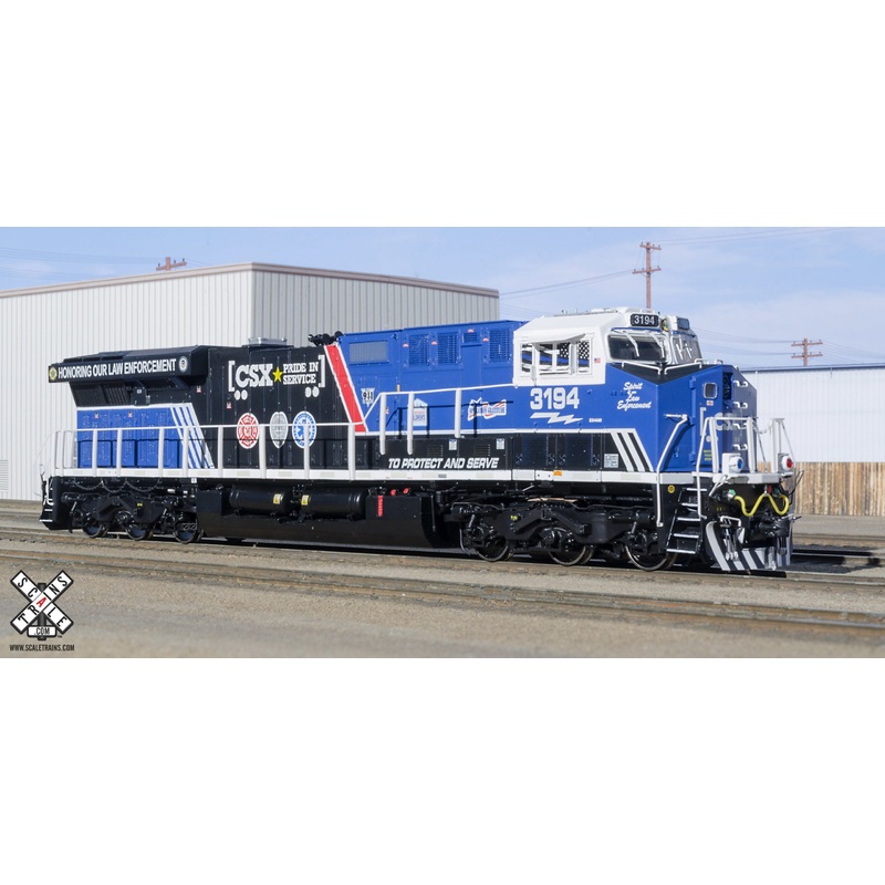 ScaleTrains 32399 Rivet HO Scale GE ES44AH GEVo Law Enforcement (Red/Blue) CSX 3194 DCC & LokSound