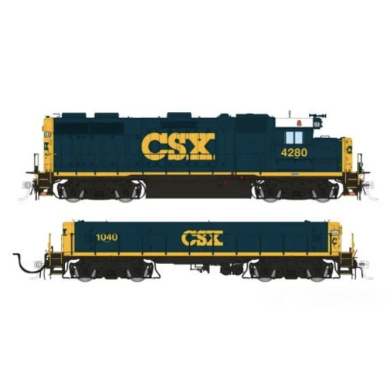 Rapido Trains 39531 HO EMD GP39 Mother+Slug CSX YN3 Scheme 4280 + 1040 - DCC & Sound
