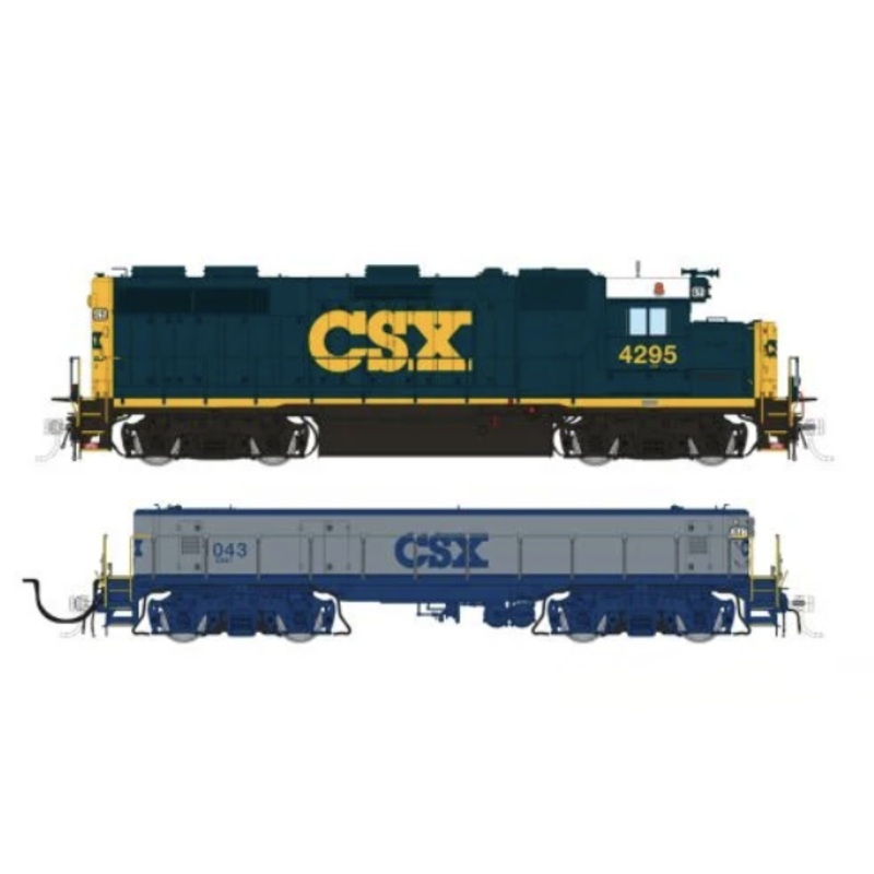 Rapido Trains 39533 HO EMD GP39 Mother+Slug CSX YN3 Scheme 4295 + 1043 (in G&B) - DCC & Sound
