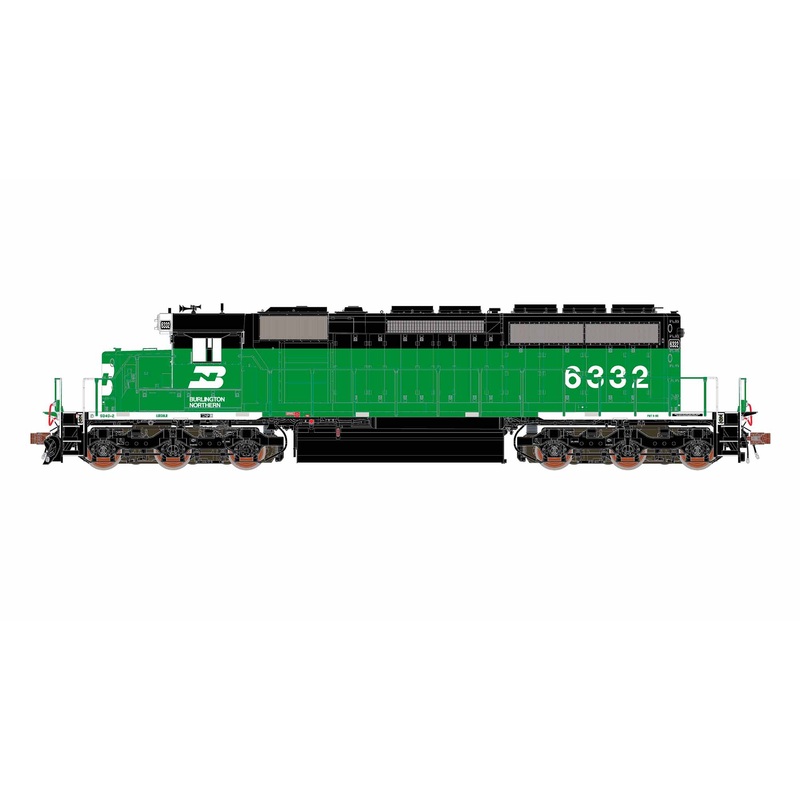 ScaleTrains Rivet 40751 HO Scale EMD SD40-2 Burlington Northern BN 6332 - DCC & Sound (White Face)