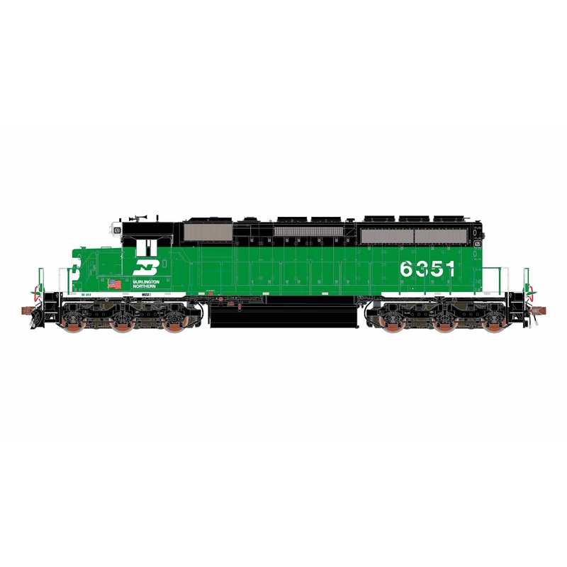 ScaleTrains Rivet 40753 HO Scale EMD SD40-2 Burlington Northern BN 6351 - DCC & Sound (White Face)
