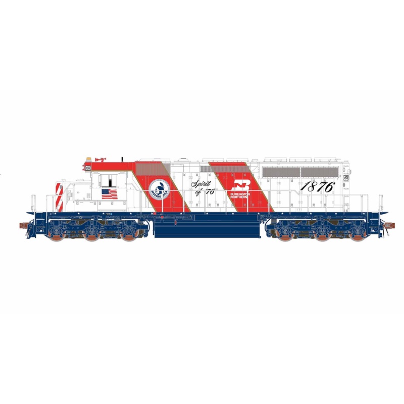 ScaleTrains Rivet 40755 HO Scale EMD SD40-2 Burlington Northern BN 1876 - DCC & Sound (Bicentennial)