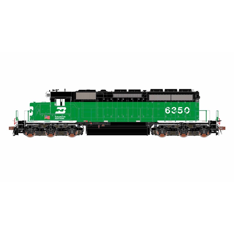 ScaleTrains Rivet 40757 HO Scale EMD SD40-2 Burlington Northern BN 6350 - DCC & Sound (White Face with Ditch Lights)