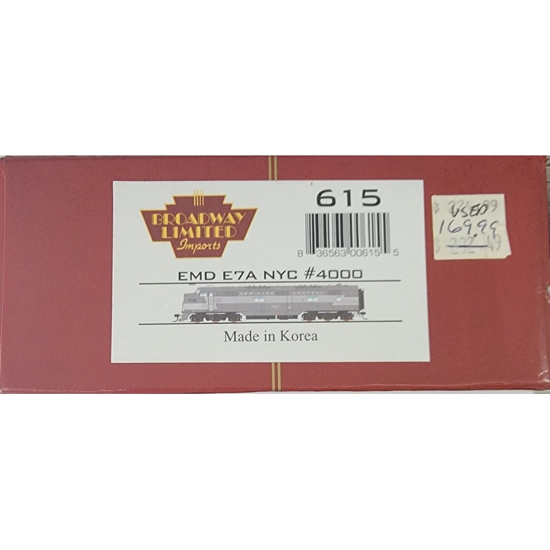 BLI 615 HO Scale EMD E7A Diesel NYC 4000 DCC QSI Sound - Like New USED