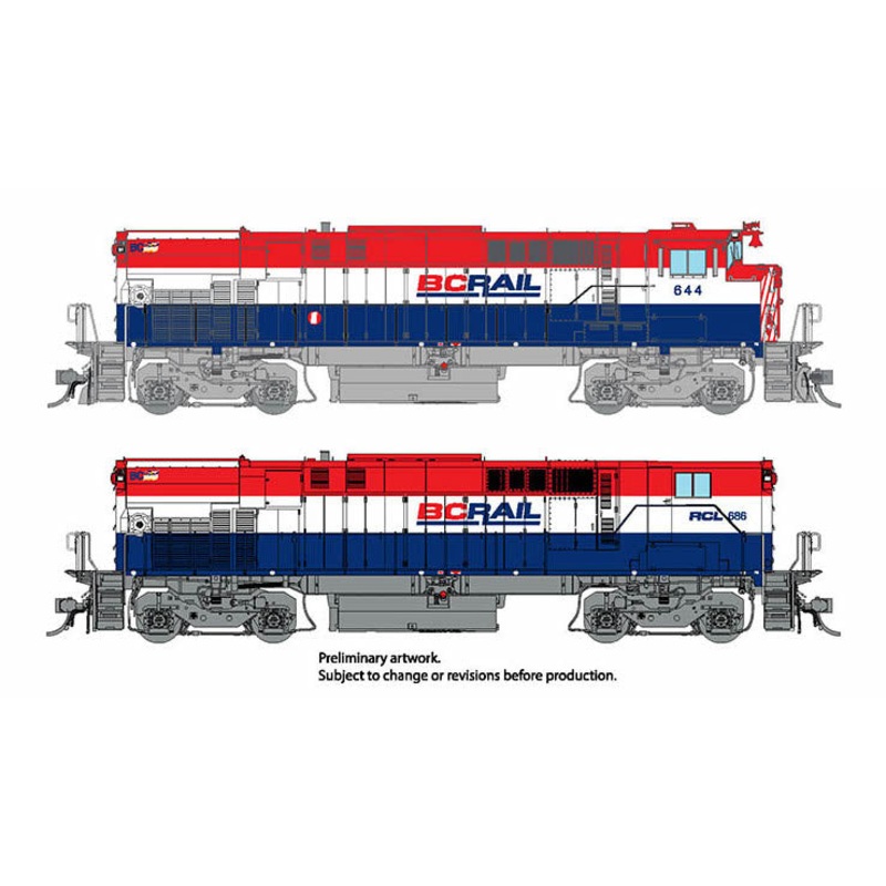 Rapido 033534 HO Scale MLW M420 + M420B Diesel British Columbia "RWB" BCR 647 + 686 DCC Sound