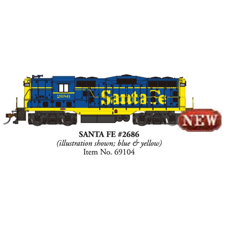 Bachmann 69104 HO Scale EMD GP7 Diesel Santa Fe ATSF 2686