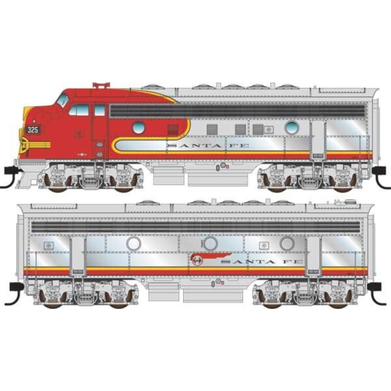 Walthers Mainline 910-19960 HO Scale EMD F7A-B Diesel Set Santa Fe ATSF 325L/325A DCC Sound