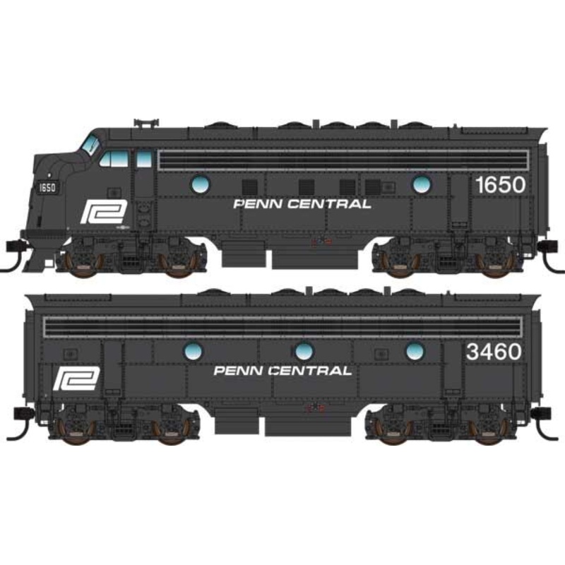 Walthers Mainline 910-19983 HO Scale EMD F7A-B Diesel Set Penn Central PC 1650/3460 DCC Sound