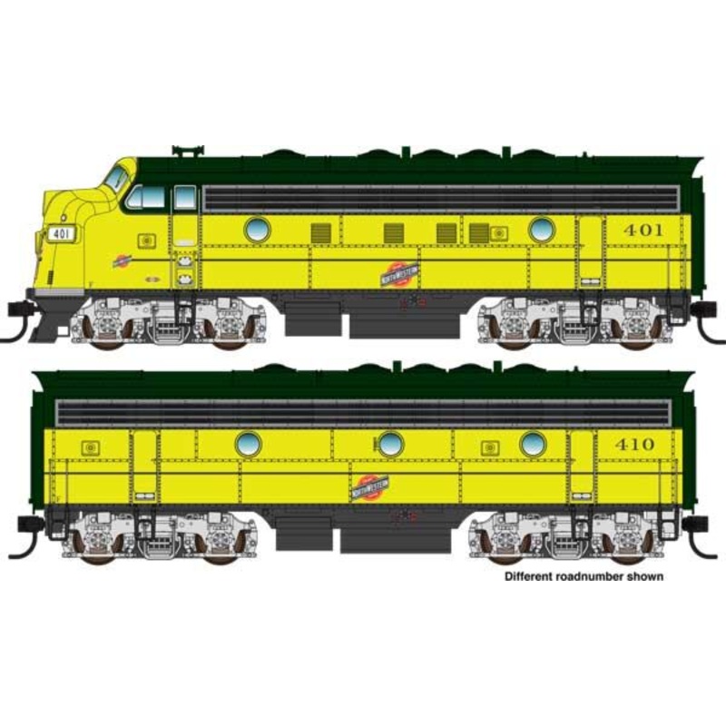 Walthers Mainline 910-9952 HO Scale EMD F7A-B Diesel Set Chicago NorthWestern CNW 400/410