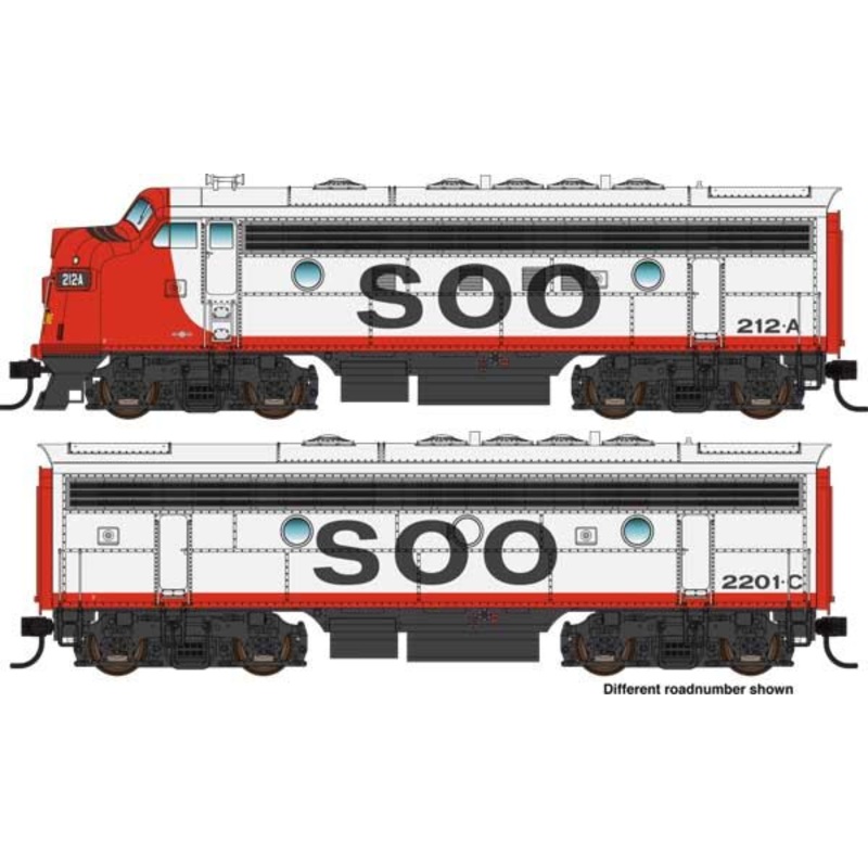 Walthers Mainline 910-9958 HO Scale EMD F7A-B Diesel Set SOO Line 214A/220C